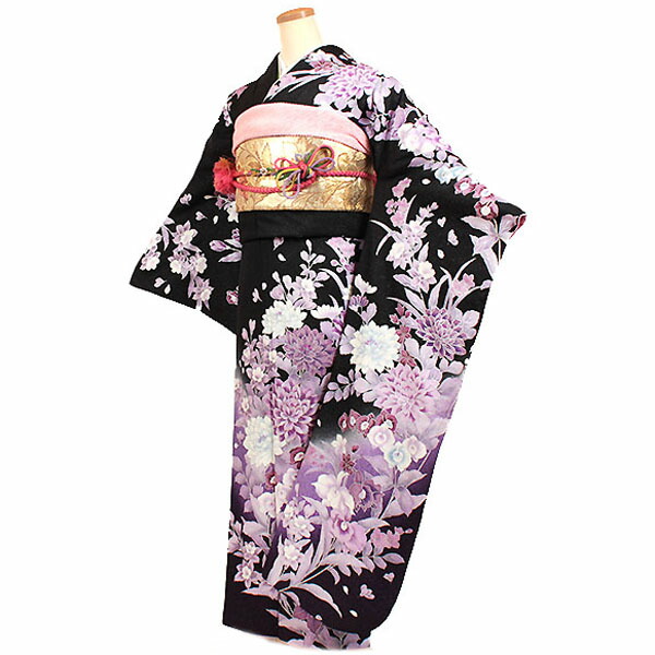 期間限定特価 レンタル 成人式振袖レンタル 黒系 広巾 大きいサイズ 広幅 振袖 大きいサイズ レンタル 新品足袋プレゼント 振袖レンタル 振袖 フルセット ふりそで レンタル振袖 振り袖 Furisode 成人式 成人式振袖 成人式レンタル 和服 着物