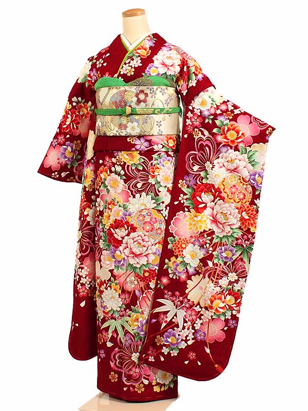 【レンタル】【成人式振袖レンタル 赤 鞠に四季花】成人式振袖 振袖レンタルフルセット 振袖 レンタル 振袖フルセット ふりそで レンタル 振袖 振り袖 furisode 成人式レンタル 成人式着物レンタル 貸衣装 華やか かわいい 往復送料無料 f697s
