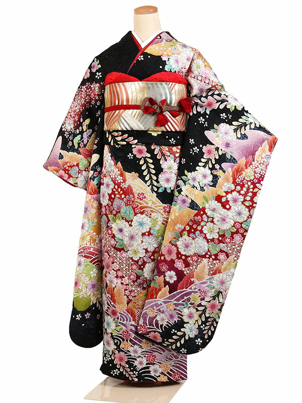 楽天市場】【レンタル】【振袖レンタル 青系・辻が花】正絹 振袖