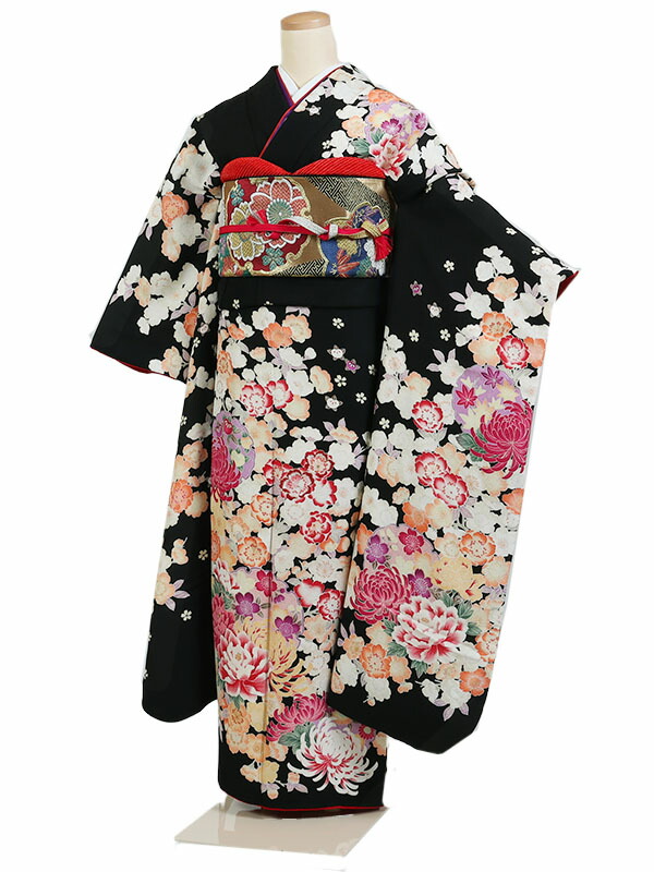 楽天市場】【レンタル】振袖フルセット 黒系 熨斗 正絹 成人式振袖