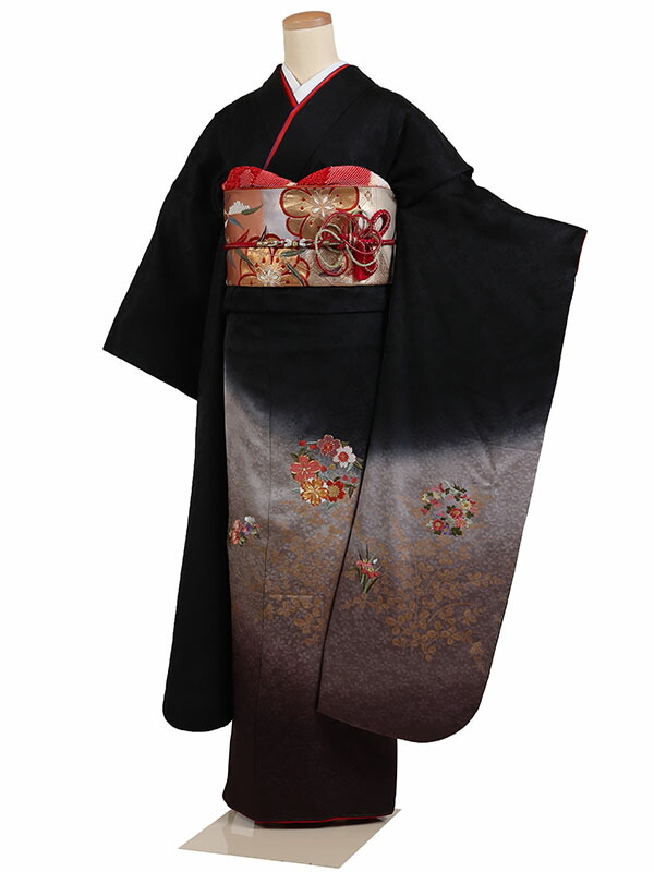 【レンタル】【成人式振袖レンタル 黒系 花輪・桜花・牡丹】正絹 成人式振袖 振袖レンタルフルセット 振袖 レンタル 振袖フルセット ふりそで レンタル 振袖 振り袖 furisode 成人式レンタル 成人式着物レンタル 貸衣装 かわいい 往復送料無料 f623s