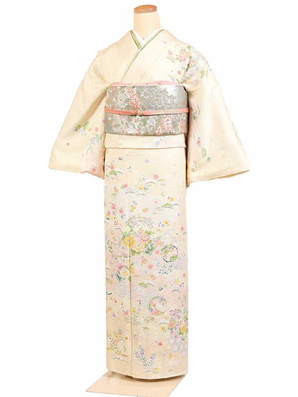 【袋直し】【レンタル】【訪問着 京友禅 薄黄系 花玉・四季草花 】正絹 訪問着レンタル 訪問着セット レンタル訪問着 着物レンタル 貸衣装 結婚式 入学式 卒業式 お宮参り 七五三 お母さん ママ 母親 パーティー 結納 お茶会 安い 往復送料無料 h513