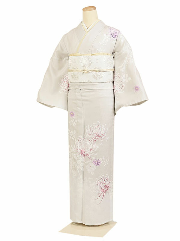 レンタル 訪問着 単衣 夏物 身長：155～165cm クリーム系 母親 着物 結婚式 お宮参り as-0136