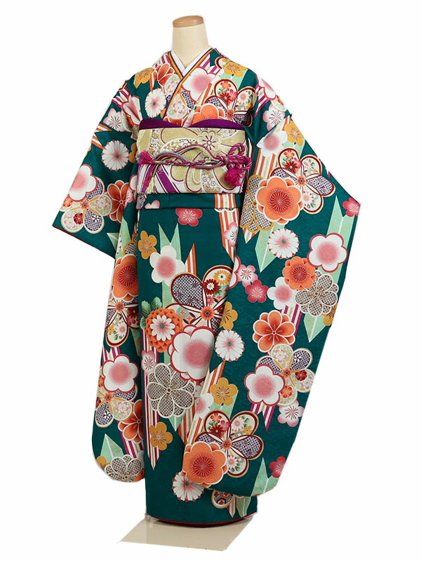 【レンタル】【成人式振袖レンタル 緑系 矢絣・桜・梅・菊】成人式振袖 振袖レンタルフルセット 振袖 レンタル 振袖フルセット ふりそで レンタル 振袖 振り袖 furisode 成人式レンタル 成人式着物レンタル 貸衣装 華やか 古典 往復送料無料 f706s