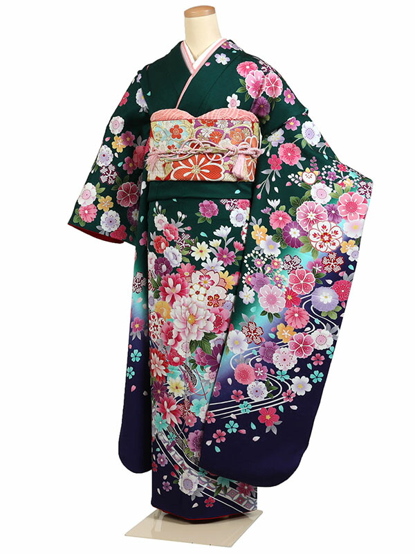 ブランド新品クリーム色に大きな牡丹の花模様☆七五三ハーフ成人式フルセット クリーム色に大きな牡丹の花模様が素敵☆七五三ハーフ成人式フル