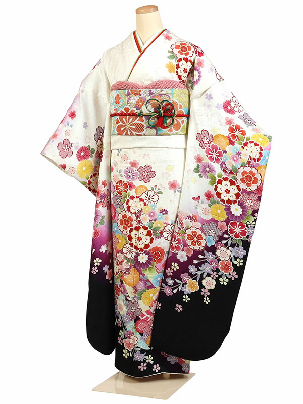 【レンタル】【成人式振袖レンタル 白系 四季花・花玉】正絹 成人式振袖 振袖レンタルフルセット 振袖 レンタル 振袖フルセット ふりそで レンタル 振袖 振り袖 furisode 成人式レンタル 成人式着物レンタル 貸衣装 かわいい 往復送料無料 f753s|京都 きものれんたる京商