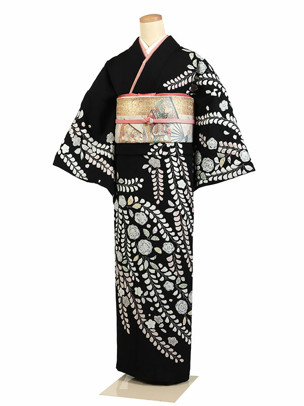 楽天市場】【レンタル】【訪問着・黒紫系 辻が花】正絹訪問着レンタル