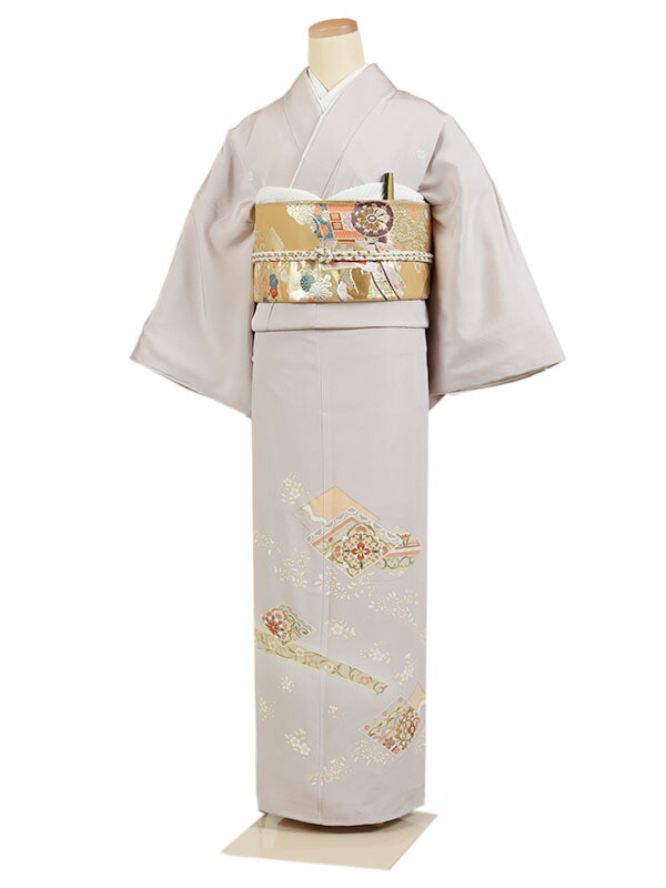 【レンタル】【色留袖・紫系 ・色紙・四季花】五つ紋 色留袖レンタル 着物レンタル 結婚式 披露宴 食事会 表彰式 褒章 貸衣装 貸衣裳 オススメ 式典 留袖フルセット 色留め袖 第一礼装 和服 母 若い 新婦姉妹 親戚 祖母 親族 チャペル 安い 往復送料無料 it0149