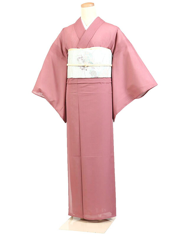 レンタル 色無地 絽 夏物 一つ紋 身長：145～155cm ピンク系 母親 着物 結婚式 お宮参り r-0118