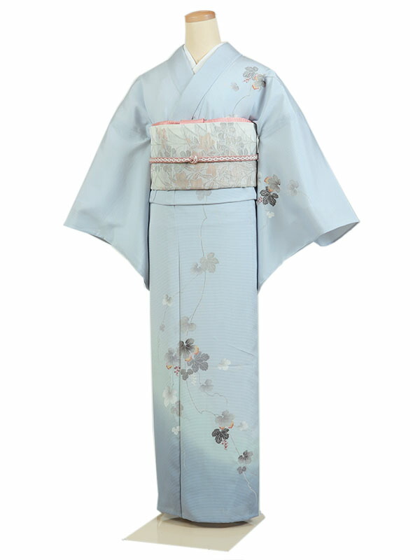 レンタル 訪問着 絽 夏物 身長：155～165cm 正絹 グレー系 母親 着物 結婚式 お宮参り r-0099｜京都 きものれんたる京商