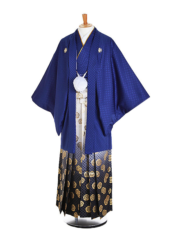【レンタル】【紋付袴 青系×織田木瓜】男着物 袴 レンタル 紋付フルセット レンタル紋付 着物レンタル 貸衣装 結婚式 披露宴 和婚 新郎 卒業式 パーティー 男 和服 安い 往復送料無料 メンズ mt64