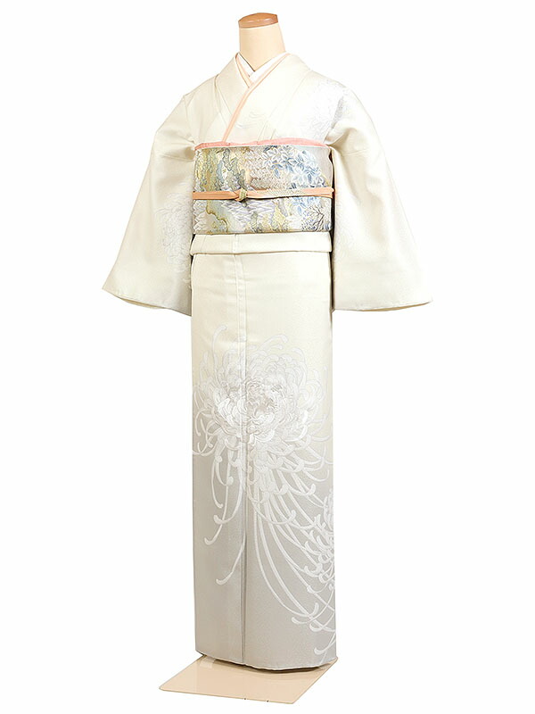 レンタル 訪問着 単衣 夏物 身長：155～165cm クリーム系 母親 着物 結婚式 お宮参り as-0142