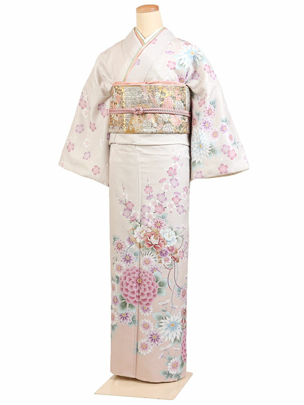 レンタル 訪問着 単衣 夏物 身長：155～165cm ベージュ系 母親 着物 結婚式 お宮参り as-0151