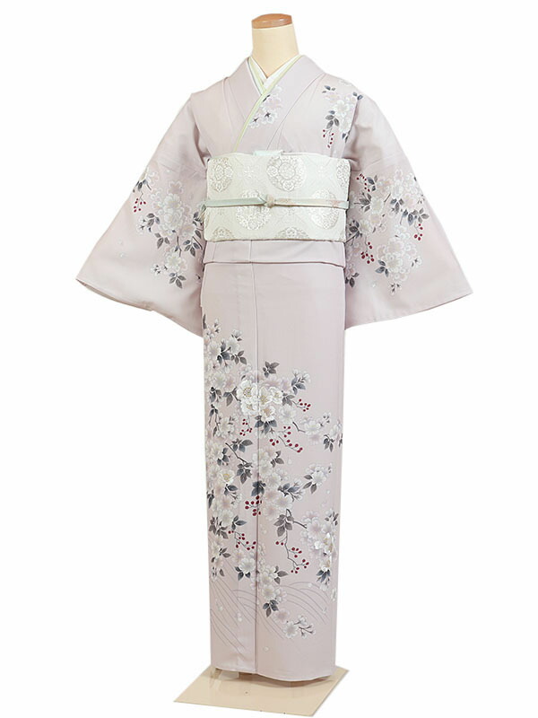 レンタル 訪問着 広幅 単衣 夏物 身長：165～171cm ピンク系 母親 着物 結婚式 お宮参り 大きいサイズ as-0154
