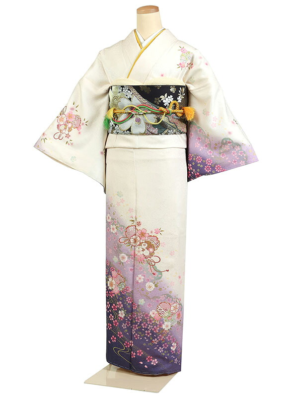 【レンタル】【訪問着 京友禅 白系 桜花・雪輪】正絹 訪問着レンタル 訪問着セット レンタル訪問着 着物レンタル 貸衣装 結婚式 入学式 卒業式 お宮参り 七五三 お母さん ママ 母親 パーティー 結納 お茶会 安い 往復送料無料 h926