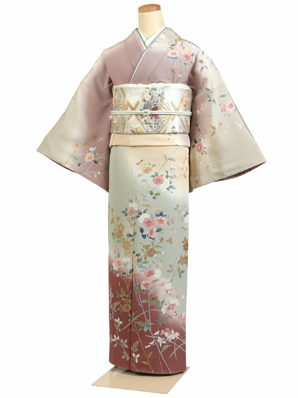 【レンタル】【訪問着 京友禅 緑・ピンク系 桜花・四季草花】正絹 訪問着レンタル 訪問着セット レンタル訪問着 着物レンタル 貸衣装 結婚式 入学式 卒業式 お宮参り 七五三 お母さん ママ 母親 パーティー 結納 お茶会 安い 往復送料無料 h934