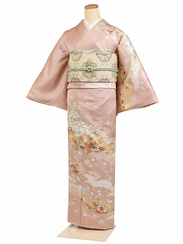 【レンタル】【ピンク系 四季花 】 訪問着レンタル 訪問着セット レンタル訪問着 着物レンタル 貸衣装 結婚式 入学式 卒業式 お宮参り 七五三 お母さん ママ 母親 パーティー 結納 お茶会 安い 往復送料無料 h-1039