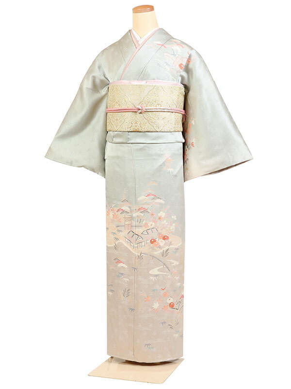 【レンタル】【緑系 茶屋辻・四季花】 訪問着レンタル 訪問着セット レンタル訪問着 着物レンタル 貸衣装 結婚式 入学式 卒業式 お宮参り 七五三 お母さん ママ 母親 パーティー 結納 お茶会 安い 往復送料無料 h-1044｜京都 きものれんたる京商