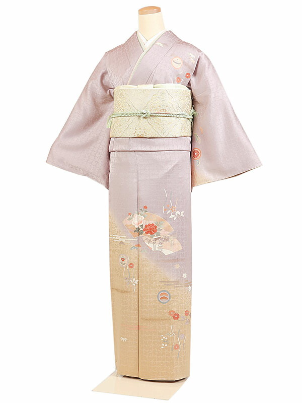 【レンタル】【紫系  扇面・四季花】 訪問着レンタル 訪問着セット レンタル訪問着 着物レンタル 貸衣装 結婚式 入学式 卒業式 お宮参り 七五三 お母さん ママ 母親 パーティー 結納 お茶会 安い 往復送料無料 h-1050