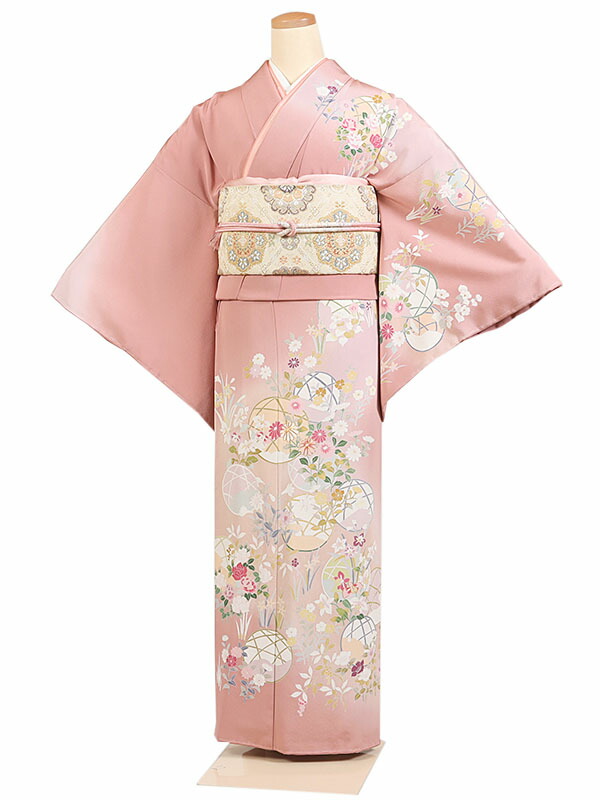 レンタル 訪問着 身長：155～165cm 正絹 クリーム系  着物 母親 結婚式 入学式 卒業式 お宮参り 七五三 h-1067