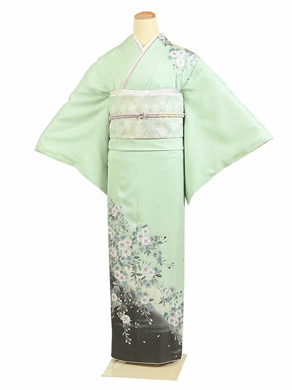 レンタル 訪問着 身長：155～165cm 正絹 緑系  着物 母親 結婚式 入学式 卒業式 お宮参り 七五三 h-1082