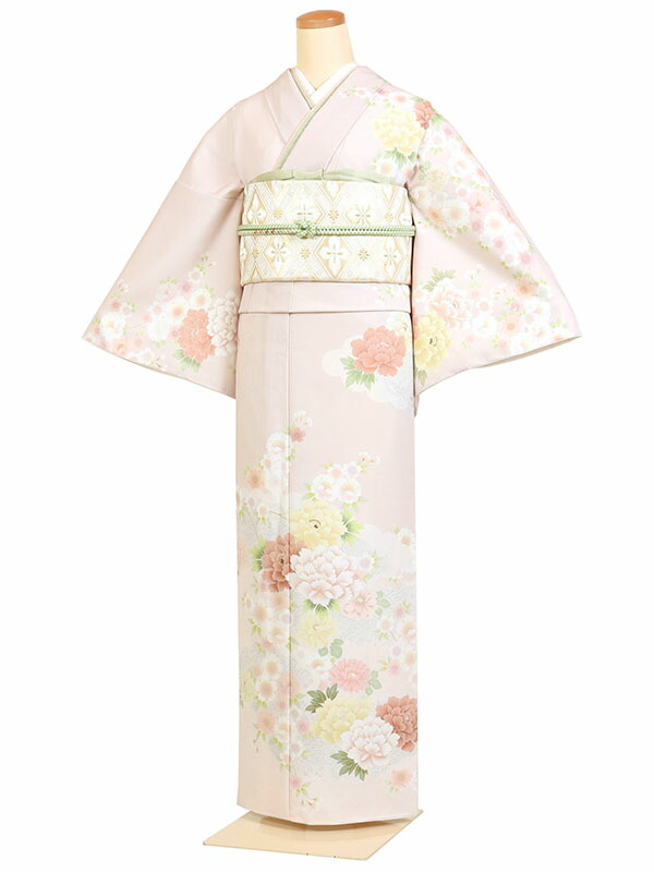 レンタル 訪問着 身長：155～165cm ピンク系 着物 母親 結婚式 入学式 卒業式 お宮参り 七五三 h-1129