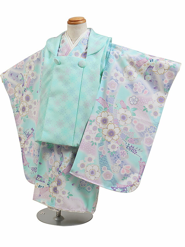 【賃借】厚地の外套 御嬢さん 3歳用 七五三 水色『KAGURA（カグラ）』身たけ90～100糎 厚地の外套仕掛ける 御姉さん 753 七五三姉妹 hifu-0117