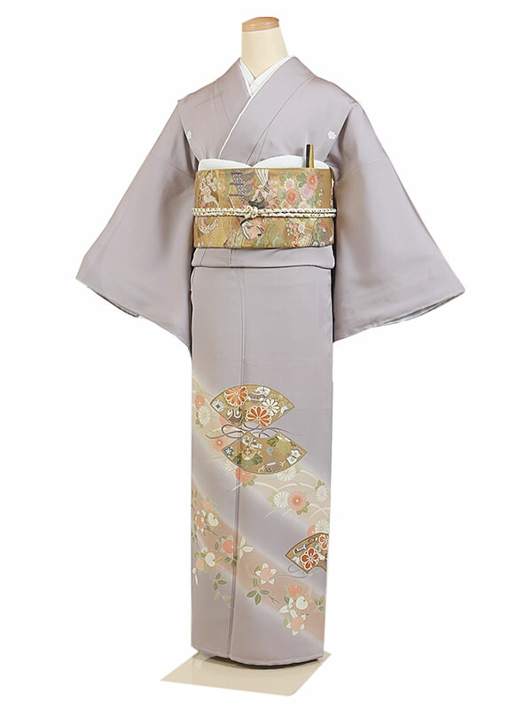 【色留袖・紫系 ・扇面・四季花】五つ紋 色留袖レンタル 着物レンタル 結婚式 披露宴 食事会 表彰式 褒章 貸衣装 貸衣裳 オススメ 式典 留袖フルセット 色留め袖 第一礼装 和服 母 若い 新婦姉妹 親戚 祖母 親族 チャペル 安い 往復送料無料　it0155