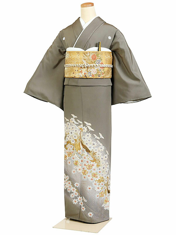 【レンタル】【色留袖 茶系・鶴・四季花など】 五つ紋 色留袖レンタル 着物レンタル 結婚式 披露宴 食事会 表彰式 褒章 貸衣装 貸衣裳 オススメ 式典 留袖フルセット 色留め袖 第一礼装 和服 母 若い 新婦姉妹 親戚 祖母 親族 チャペル 安い 往復送料無料　it0206｜京都 きものれんたる京商