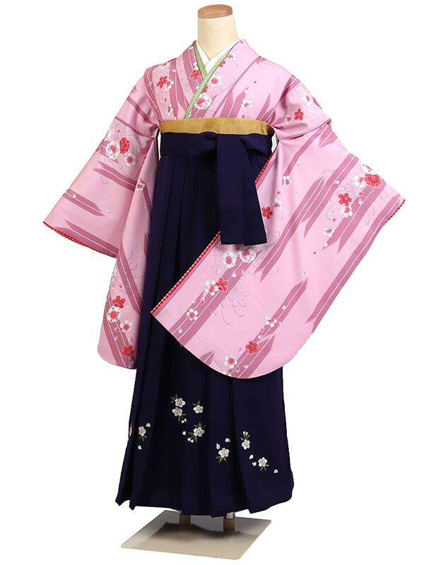 【レンタル】【卒業式袴ピンク色×刺繍 紫袴 】卒業式 袴 レンタル 卒業袴 女袴 卒業式袴セット 大学生 短大 教員 先生 二尺袖袴フルセット 専門学生 謝恩会 高校 文化祭 個性 モダンポップ おしゃれ 被らない 往復送料無料 n638