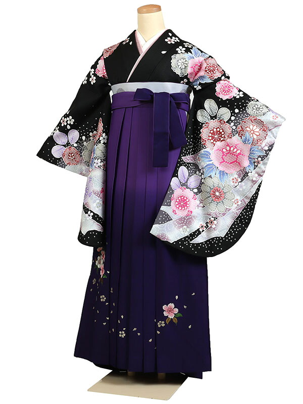 【レンタル】【卒業式袴 黒色×刺繍 紫袴 】卒業式 袴 レンタル 卒業袴 女袴 卒業式袴セット 大学生 短大 教員 先生 二尺袖袴フルセット 専門学生 謝恩会 高校 文化祭 個性 モダンポップ おしゃれ 被らない 往復送料無料 n660 7,840円