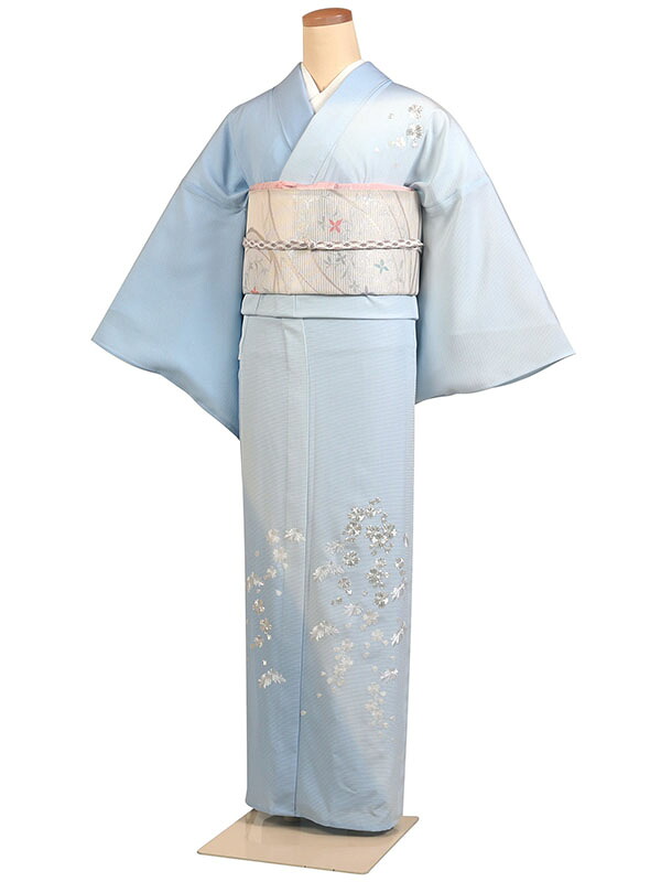 レンタル 訪問着 絽 夏物 身長：155～165cm 正絹 水色系 母親 着物 結婚式 お宮参り r-0149｜京都 きものれんたる京商