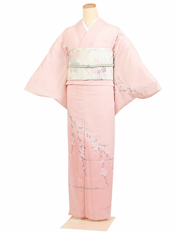 レンタル 訪問着 絽 夏物 身長：155～165cm ピンク系 母親 着物 結婚式 お宮参り r-0159
