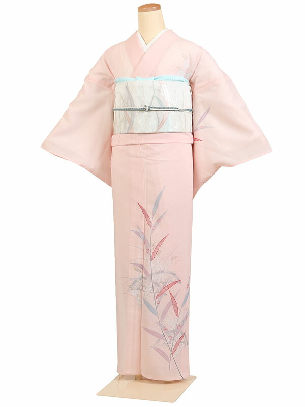 レンタル 訪問着 絽 夏物 身長：150～160cm ピンク系 母親 着物 結婚式 お宮参り r-0162