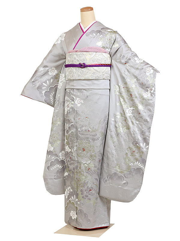 【成人式 】 レンタル 振袖 身長：155～165cm 正絹 白系 桂由美 古典 着物 振り袖 フルセット f-856s｜京都 きものれんたる京商