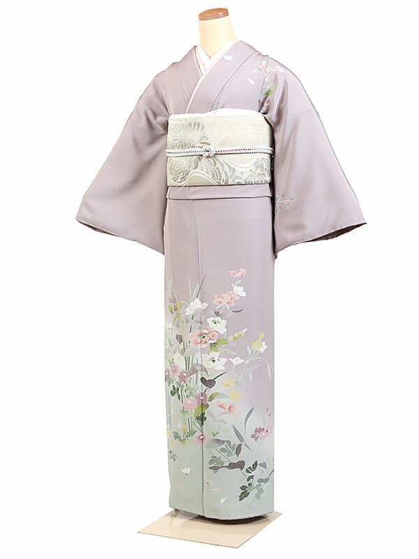 レンタル 訪問着 身長:155~165cm 正絹 紫系 四季花 着物 母親 結婚式 入学式 卒業式 お宮参り 七五三 h-1200|京都 きものれんたる京商