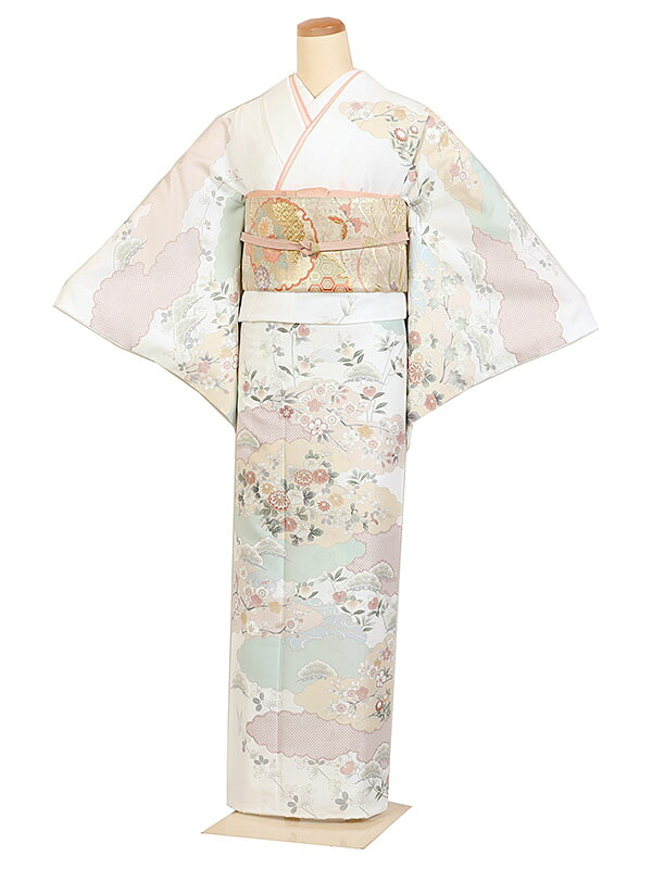 レンタル 訪問着 身長：150～160cm 紫系 四季花 着物 母親 結婚式 入学式 卒業式 お宮参り 七五三 h-1227