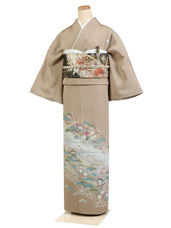 【レンタル】【色留袖・四季花】五つ紋 色留袖レンタル 着物レンタル 結婚式 披露宴 食事会 表彰式 褒章 貸衣装 貸衣裳 オススメ 式典 留袖フルセット 色留め袖 第一礼装 和服 母 若い 新婦姉妹 親戚 祖母 親族 チャペル 安い 往復送料無料　it0139｜京都 きものれんたる京商