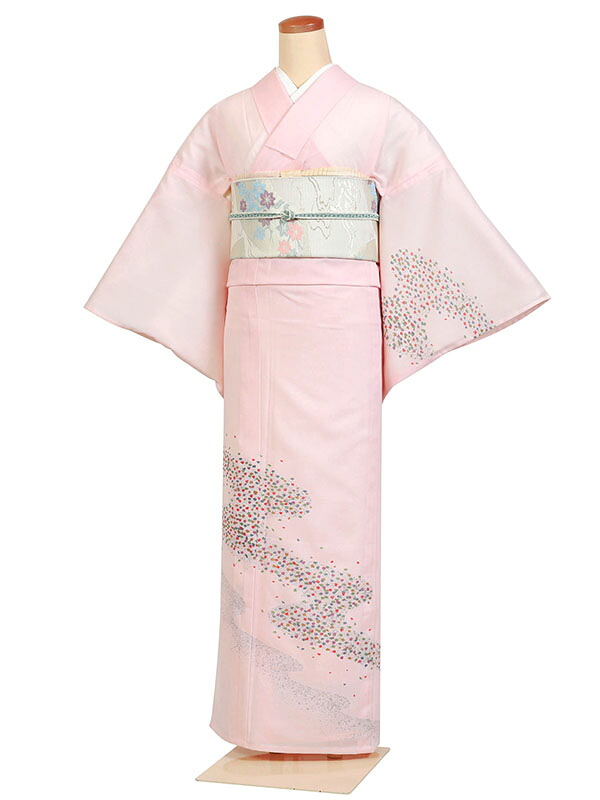 レンタル 訪問着 絽 夏物 身長：145～155cm ピンク系 母親 着物 結婚式 お宮参り r-0181