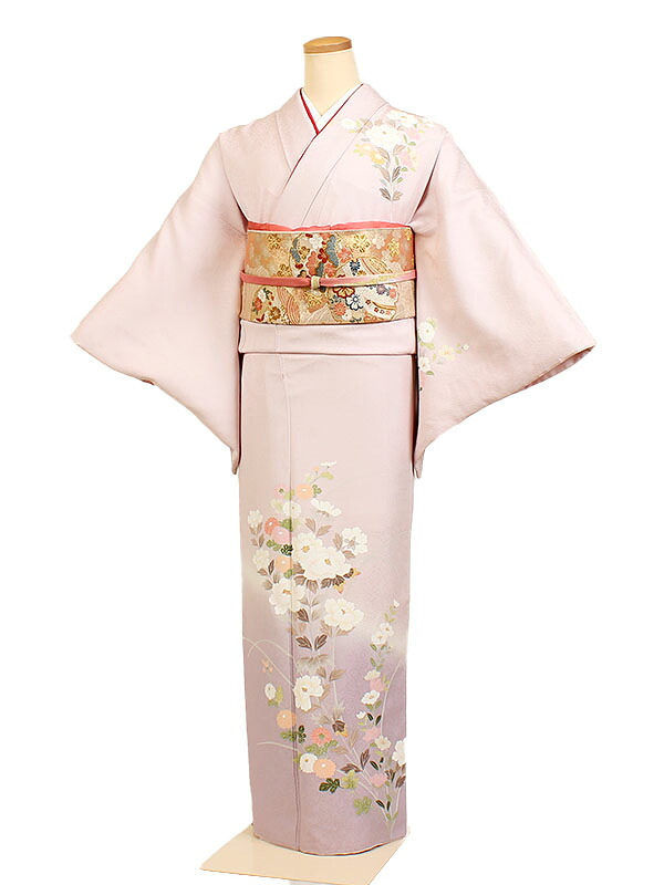【訪問着・薄紫系 四季花】正絹 訪問着レンタル｜訪問着 レンタル｜訪問着｜レンタル｜訪問着セット｜レンタル訪問着｜着物レンタル｜結婚式｜入学式｜卒業式｜お宮参り｜七五三｜お母さん｜ママ｜母親｜パーティー｜結納｜お茶会｜安い 往復送料無料 h094