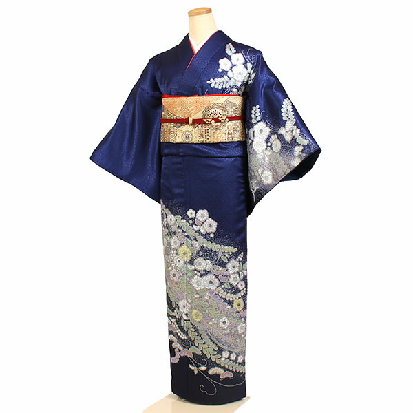 【訪問着・紺系】訪問着｜レンタル｜訪問着セット｜レンタル訪問着｜着物レンタル｜貸衣装｜結婚式｜入学式｜卒業式｜お宮参り｜七五三｜お母さん｜ママ｜母親｜パーティー｜結納｜お茶会｜安い｜往復送料無料