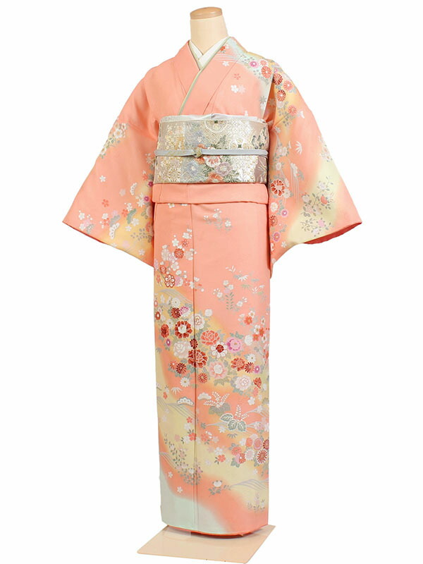 【レンタル】【訪問着 ピンク地 四季花（牡丹・菊）など】訪問着レンタル フルセット 入学式 卒業式 お宮参り 七五三 お母さん ママ 母親 訪問着セット レンタル訪問着 着物レンタル 貸衣装 結婚式 披露宴 パーティー 結納 お茶会 安い 往復送料無料 h200 7,448円
