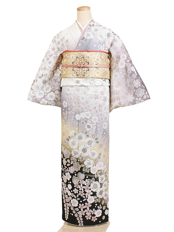 【レンタル】【訪問着・白グレー系辻が花】訪問着レンタル｜訪問着セット｜レンタル訪問着｜着物レンタル｜貸衣装｜結婚式｜入学式｜卒業式｜お宮参り｜七五三｜お母さん｜ママ｜母親｜パーティー｜結納｜お茶会｜安い｜往復送料無料 h203