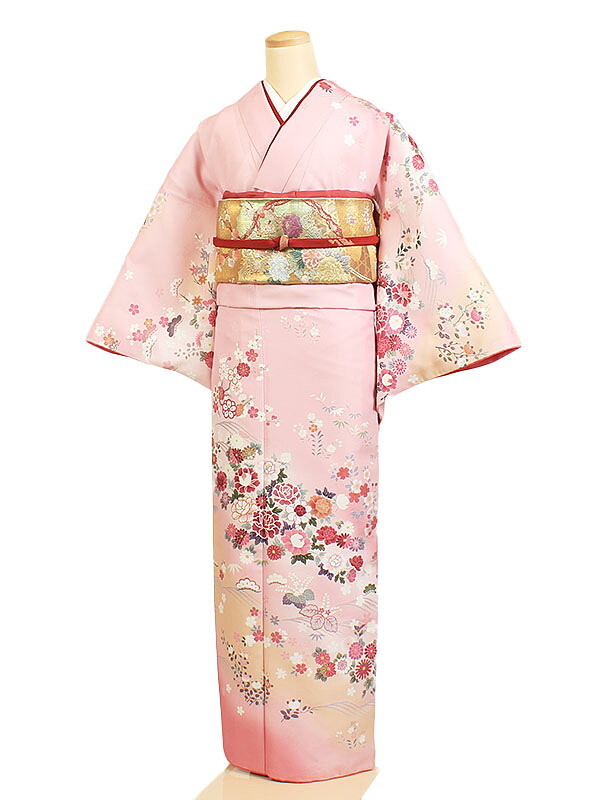 【レンタル】訪問着・ピンク ｜レンタル｜訪問着セット｜レンタル訪問着｜着物レンタル｜貸衣装｜結婚式｜入学式｜卒業式｜お宮参り｜七五三｜お母さん｜ママ｜母親｜パーティー｜結納｜お茶会｜安い｜往復送料無料 h211