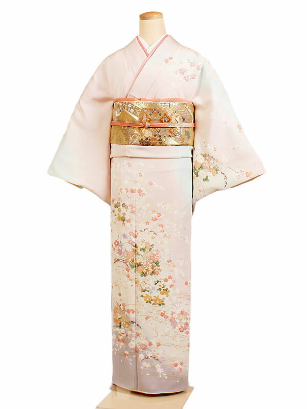 【レンタル】【訪問着・薄ピンク系 四季花】正絹訪問着レンタル 訪問着 訪問着セット レンタル訪問着 着物レンタル 結婚式 入学式 卒業式 お宮参り 七五三 お母さん ママ 母親 パーティー 結納 お茶会 上品 安い 往復送料無料 h276
