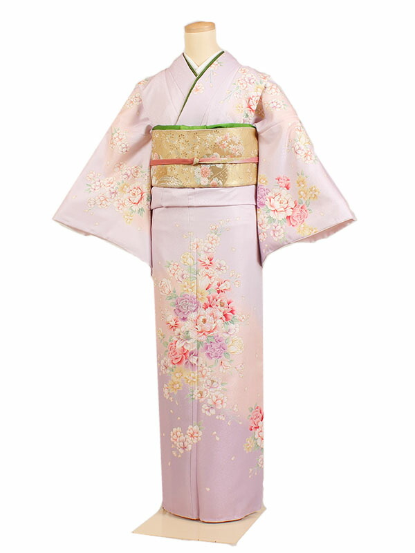 着物セット 登場 お母さん 七五三 母親 入学式 訪問着レンタル 薄紫花づくし 大きいサイズ 広幅 レンタル 訪問着 13号15号17号 H342 往復送料無料 安い お茶会 結納 パーティー 母親 ママ お宮参り 卒業式 披露宴 結婚式 貸衣装 着物レンタル レンタル訪問着 訪問