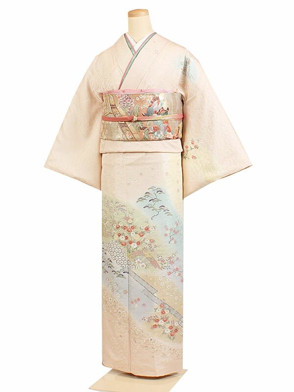 【レンタル】【訪問着 ピンク系 四季草花】訪問着レンタル フルセット 入学式 卒業式 お宮参り 七五三 お母さん ママ 母親 訪問着セット レンタル訪問着 着物レンタル 貸衣装 結婚式 披露宴 パーティー 結納 お茶会 安い 往復送料無料 古典 h390｜京都 きものれんたる京商