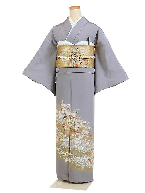 【レンタル】【色留袖・薄グレー地】色留袖｜着物｜レンタル｜結婚式｜披露宴｜食事会｜表彰式｜貸衣装｜貸衣裳｜フルセット｜女性和服｜和服｜母親｜祖母｜親族｜チャペル｜安い｜往復送料無料 it032