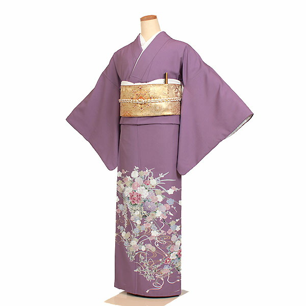 【レンタル】【色留袖・紫地 三つ紋/五三の桐】色留袖｜着物｜レンタル｜結婚式｜披露宴｜食事会｜表彰式｜貸衣装｜貸衣裳｜フルセット｜女性和服｜和服｜母親｜祖母｜親族｜チャペル｜安い｜往復送料無料 it084