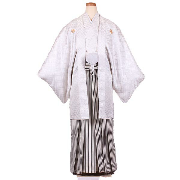 結婚式 披露宴 レンタル紋付 往復送料無料 着物セット レンタル 紋付袴白菱刺し子 縞 卒業式 羽織袴 レンタル着物 168cm 173cm 紋付袴 袴 レンタル 紋付セット レンタル紋付 着物レンタル 貸衣装 結婚式 披露宴 和婚 新郎 卒業